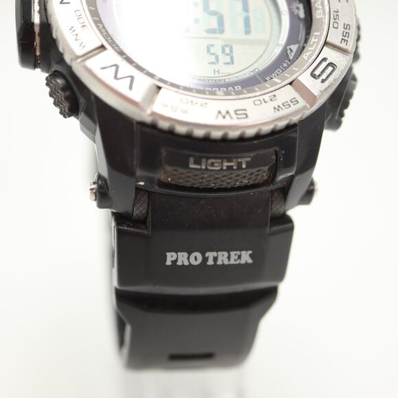 Casio Pro Trek Men's Watch PRW-3500 Solar Triple Sensor Digital Black Working - Picture 9 of 16